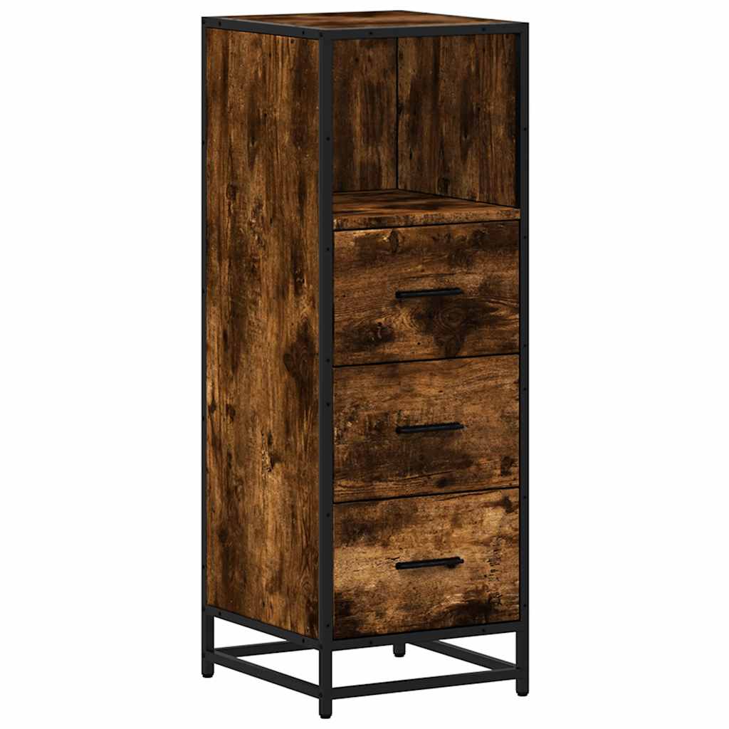 Bathroom Cabinet Smoked Oak Finish 35 X 37.5 X 100 Cm Particleboard