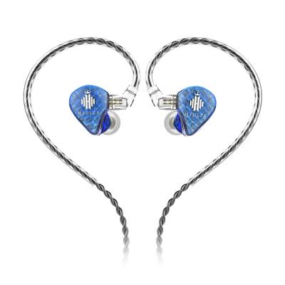 HIDIZS HiFi Wired Equipped with 2pin Connector Blue MS1-Galaxy Earphones, 1DD, 0.78mm Re-cableable, (no Microphone)