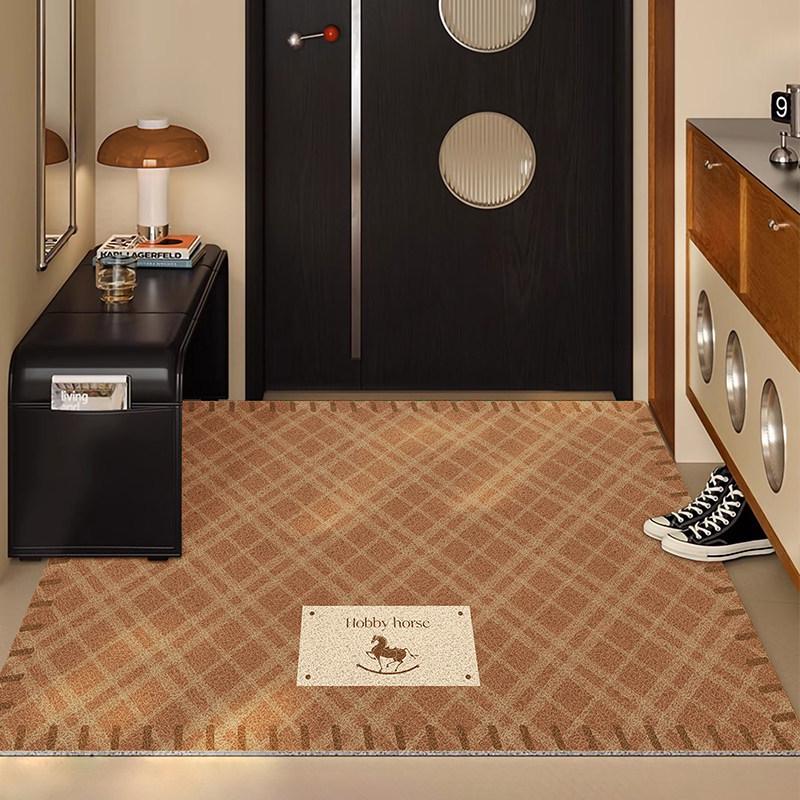 Бытовой нескользящий ПВХ коврик для прихожей – Моющийся, Легко чистящийся, Удаляющий пыль, Дизайн с шелковистой петлей 40*60cm