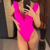 Nuovo Sexy Costume Intero Ruffled con Volant Schiena Scoperta Costumi da Bagno Donna Taglio Alto Monokini Costume da Bagno Swim