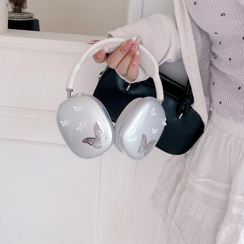 Electroplating butterfly for apple AirPods max protective case headset protective case AirPods simple