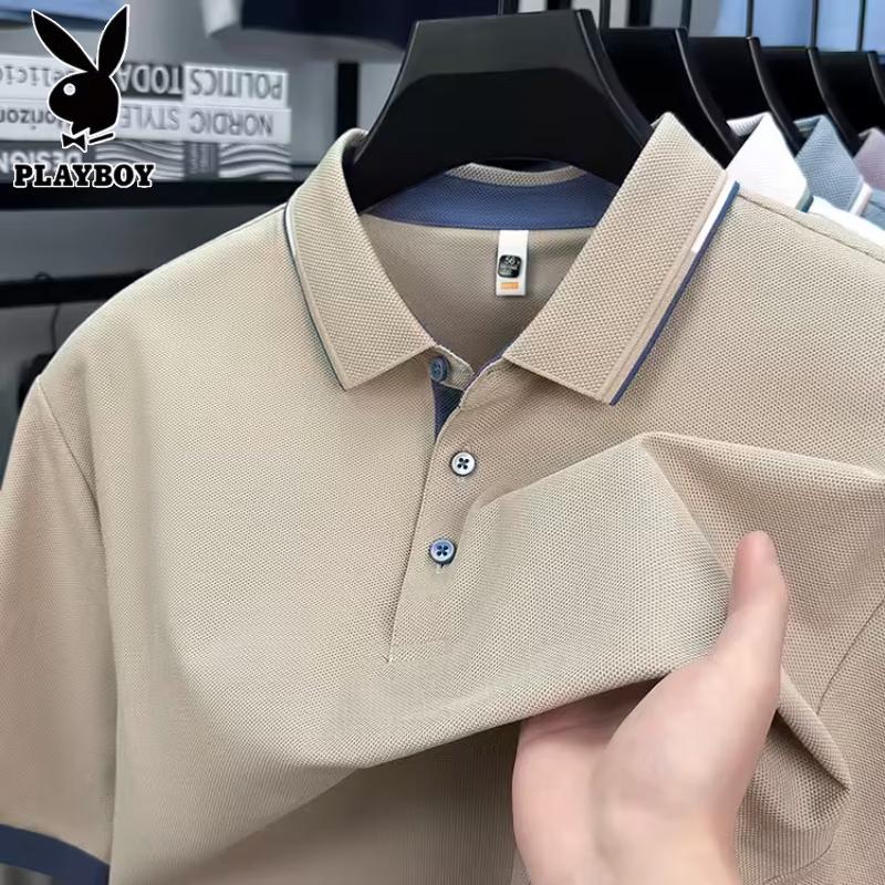 PLAYBOY Men's Cotton Breathable Polo Shirt