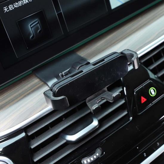 Black Air Mobile Cell Phone Holder Mount Stand Trim For BMW 5 Series 2018-