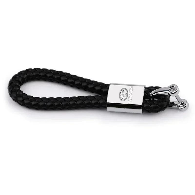 1pc Porte-clés en métal Porte-clés Lanière pour clés Emblème de voiture Style pour Toyota TRD GR Corolla Auris Yaris Rav4 CHR Camry40 Prius