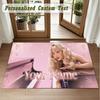 Crystal Velvet Square Rug Custom NameSabrina Carpenter Pattern Non Slip Home Floor Decor Rug