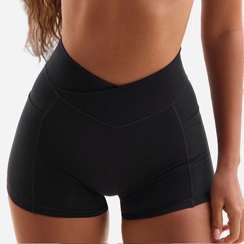 Spaghetti Strap Y Word Beauty Back Exercise Bra Pocket Peach Hip Shorts Yoga Clothes Fitness Suit Sports Suit for Women