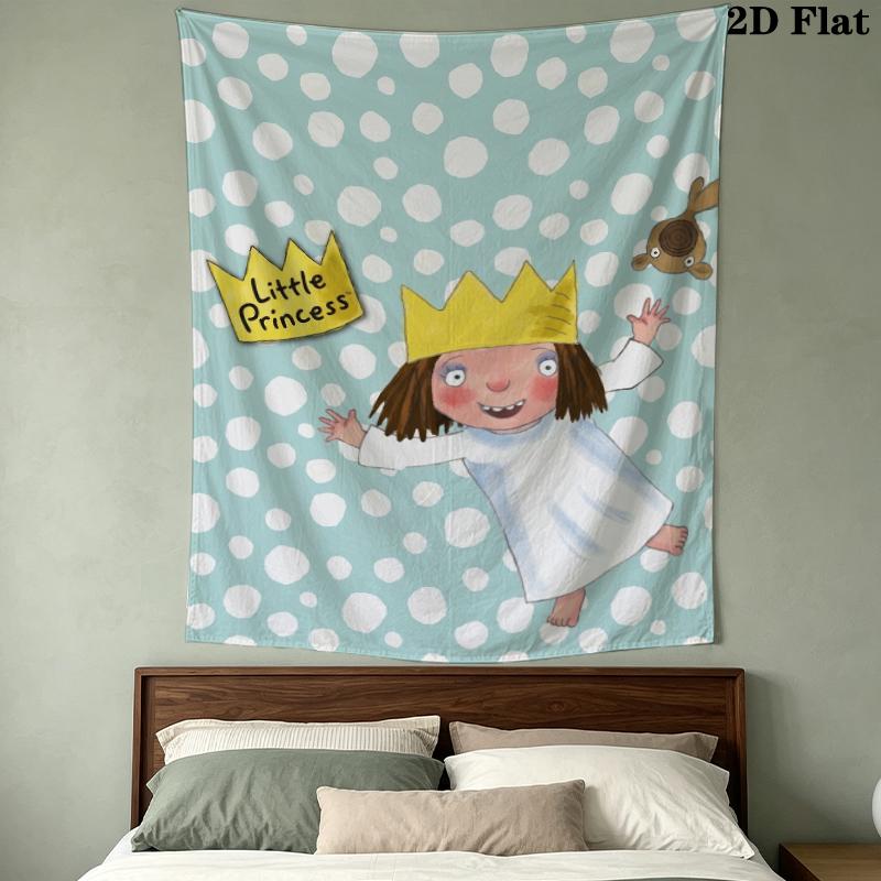 Kleine Prinzessin Pattern Wall Tapestry Aesthetic Wall Hanging Printed Fabric Blanket Decorative Tapestries for Bedroom Living Room Home Decor