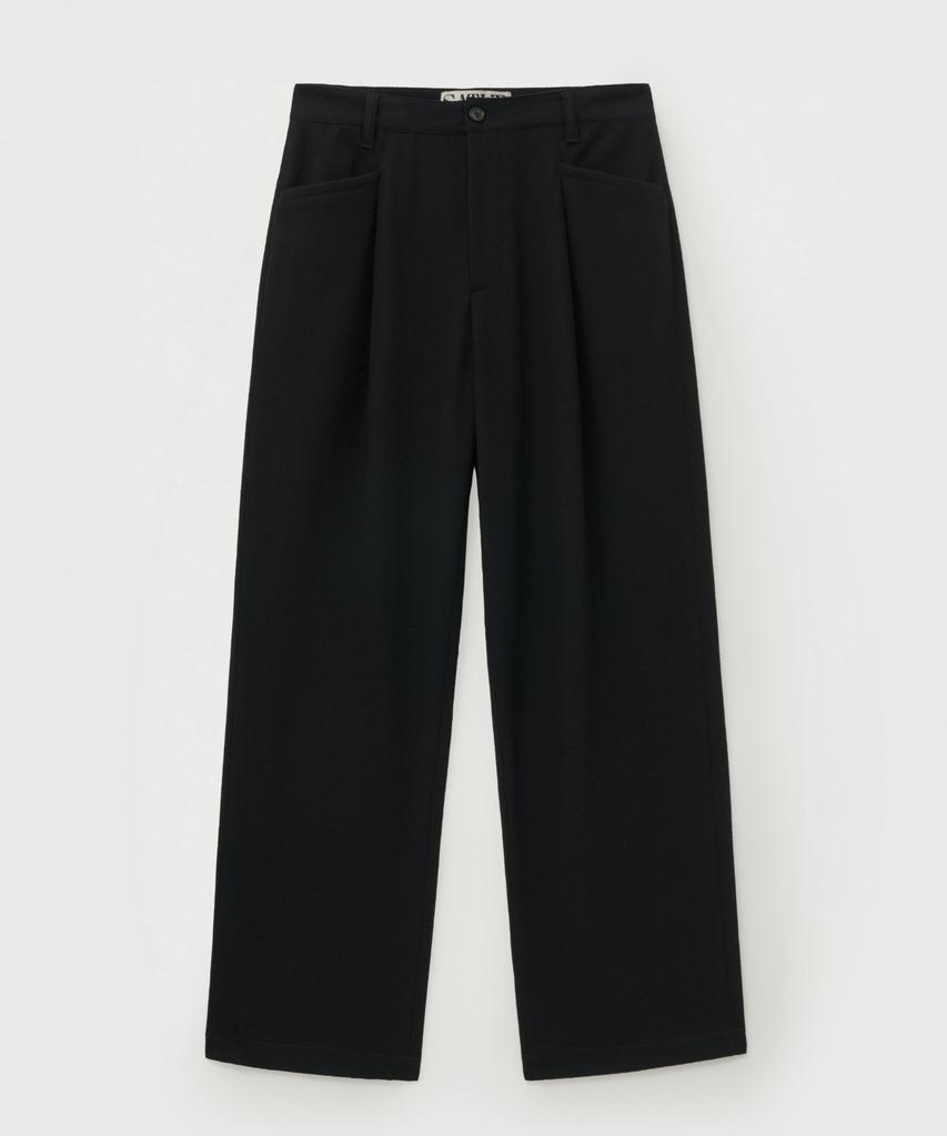 Seteo Wool Blend Wide Slacks Black