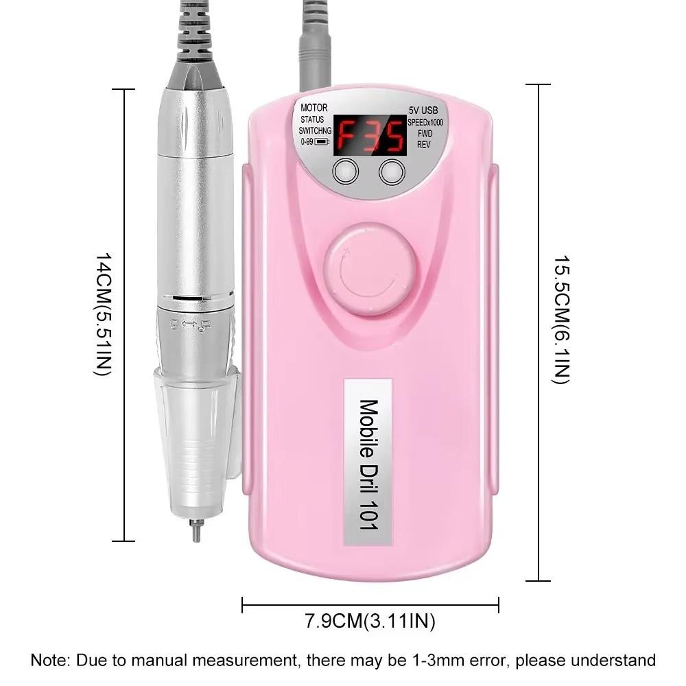 New 35000RPM Nail Drill Machine Rechargeable Manicure Professional Electric Nail Drills Low Noise Motor Polishe Sander for Nails