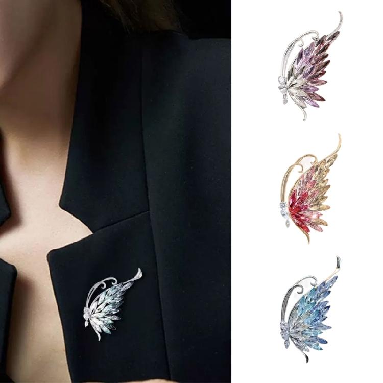 Stylish Crystal Tone Butterfly Brooch Versatile Accessory For Dresses Jackets And Bags Sturdy Yet Comfortable Fit