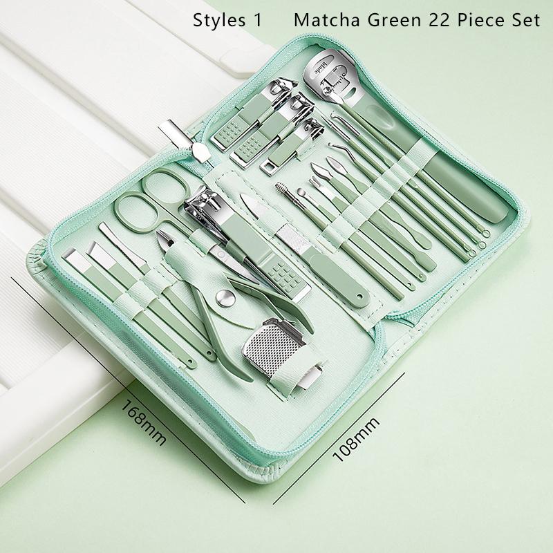 7/9/10/12/16/18/22/26pcs Nail Knife Set Stainless Steel Beauty Set Zipper Bag Manicure Knife Planer Nail Pliers Manicure Tools