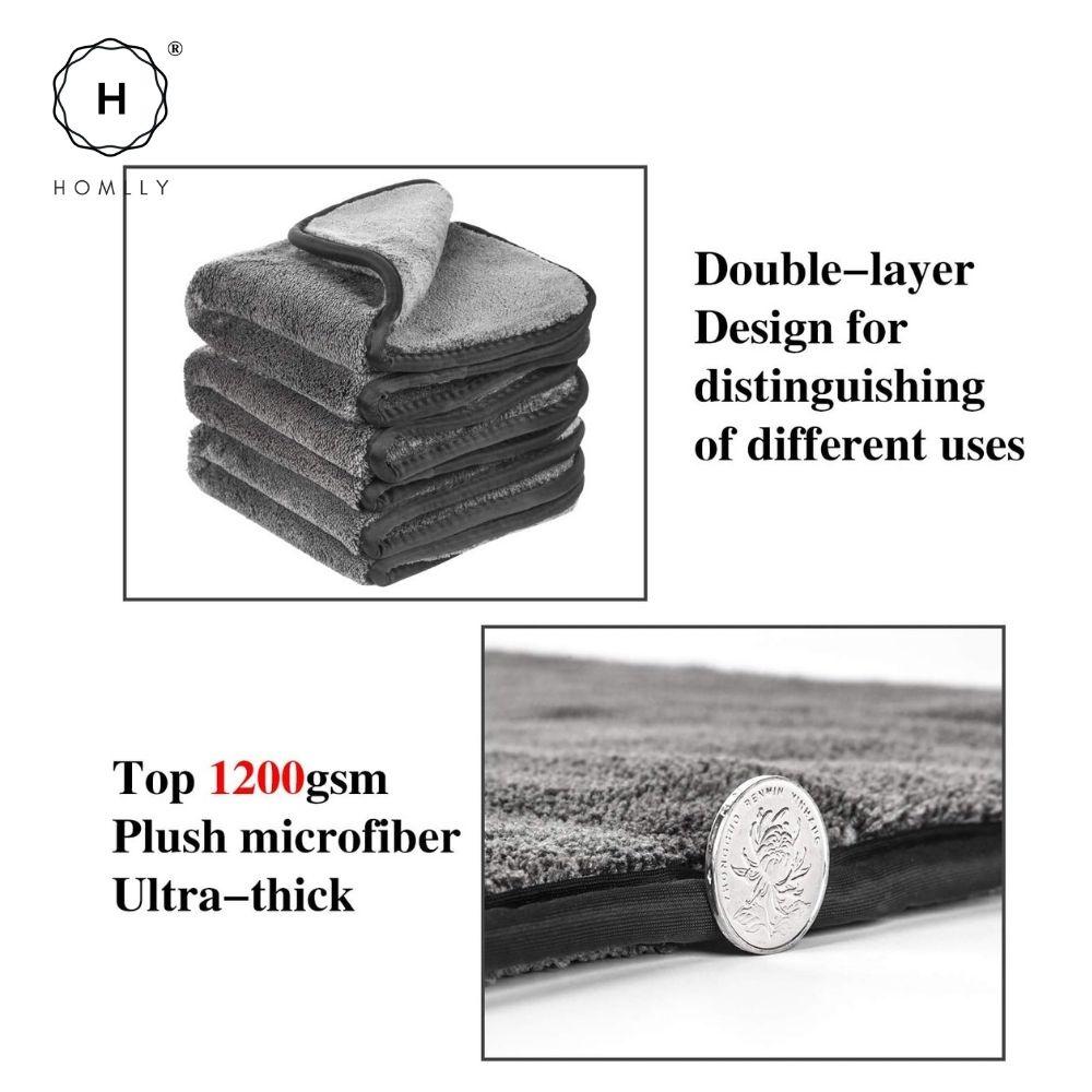 Homlly 1200 GSM Ultra-Thick Double layers Kitchen Cars Drying Microfiber Towel (X4PCS)