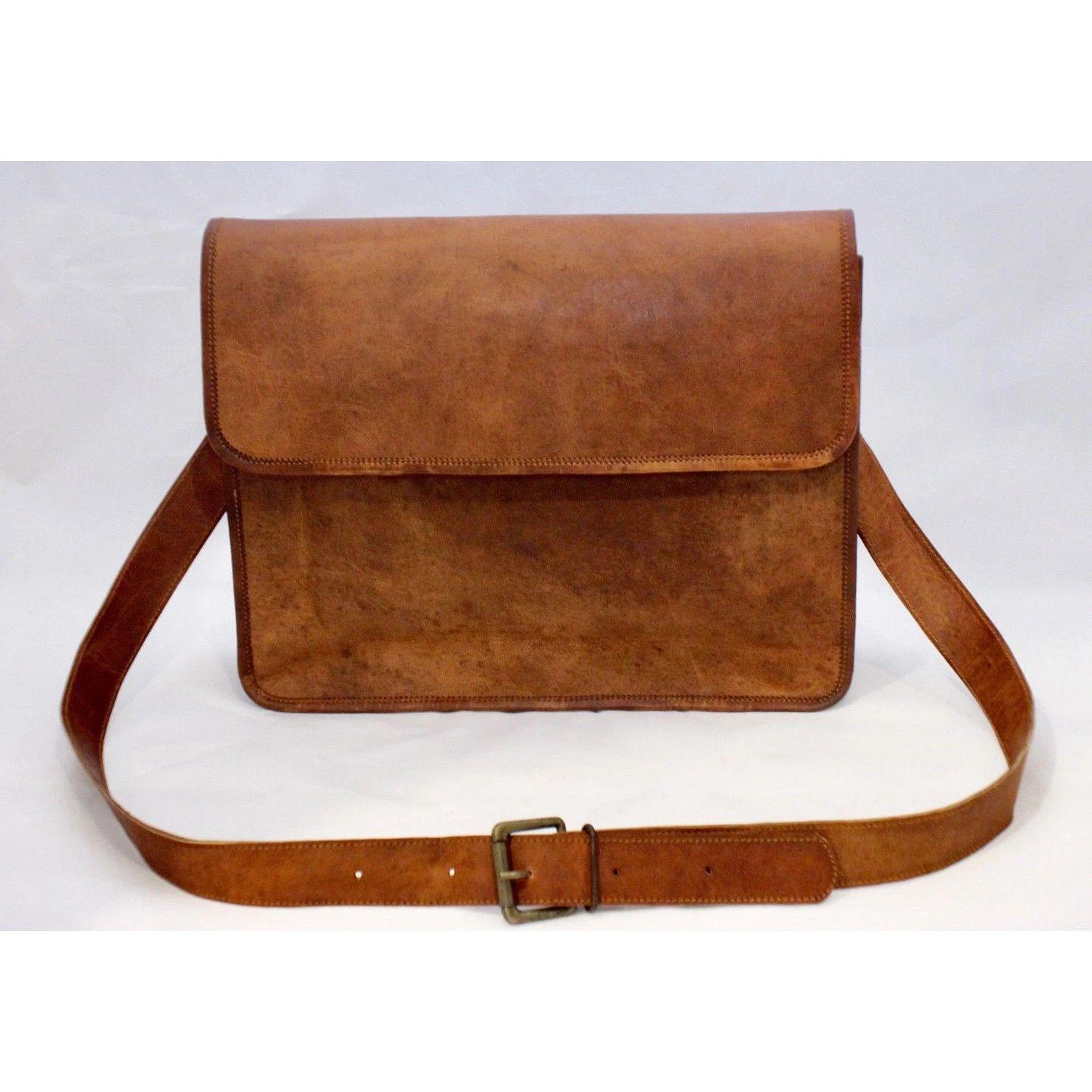 

Новая мужская сумка-мессенджер из натуральной кожи через плечо, винтажная сумка-портфель 13 x 10 x 4 in