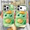 Phone Case: 2D flat design suitable for iPhone 18, 17, 16, 15, 14, 13 Pro protective case, little frog wearing a hat, perfect Christmas and Halloween 