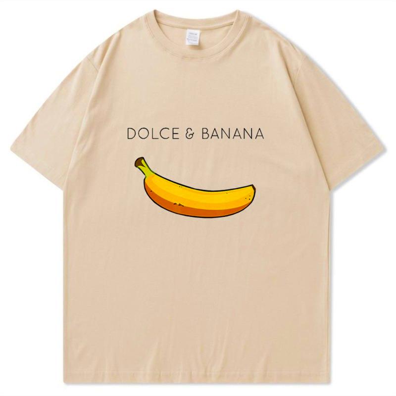 Summer Men's T-shirt High Quality 100% Cotton Funny Banana Printing Casual Loose O-neck Men Short Sleeve T-shirt Male Tees Tops