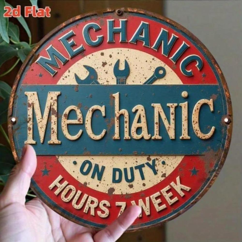 Industrial Mechanical Metal Wall Art Round Aluminum Decor Plate Single Piece