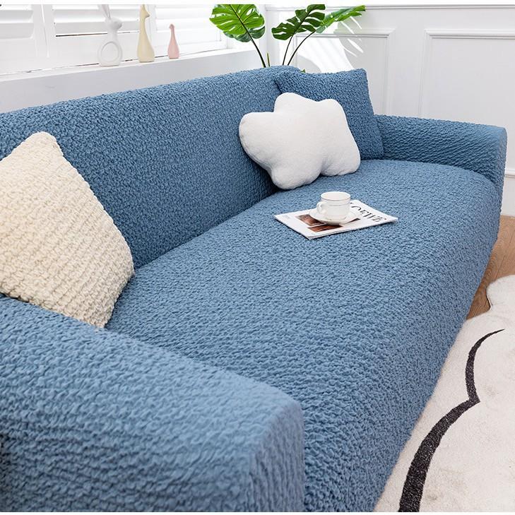 Bubble Fabric Sofa Cover Full Coverage Cream Style Cat Scratch Resistant Stretchable Sofa Protector