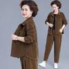 Mom's Fashionable Velvet Suit Women's Autumn and Winter Thickened Velvet Middle-aged and Elderly Casual Two-piece Set