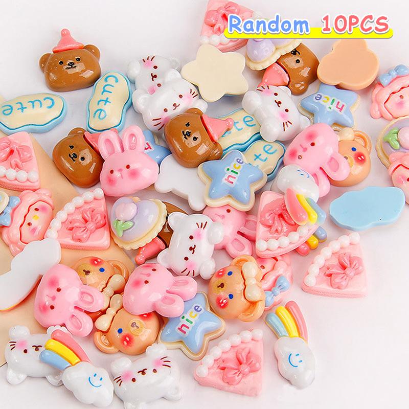 10Pcs Colorful Flower Flatback Resin Cabochons Flower Cabochon Beads For Diy Crafts Jewelry Making Decoration Accessories