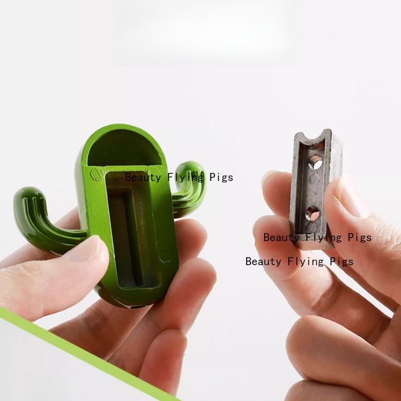 1pc Zinc Alloy Cactus Hook Cactus Hook Behind The Door Wall Mounted Coat Hook Household Hardware Accessories Screw Installation