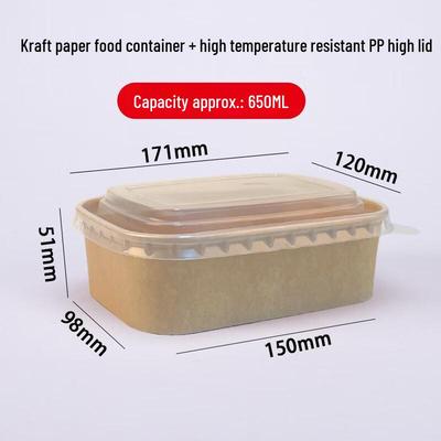 Boîte à déjeuner jetable en papier kraft micro-ondable Yudu