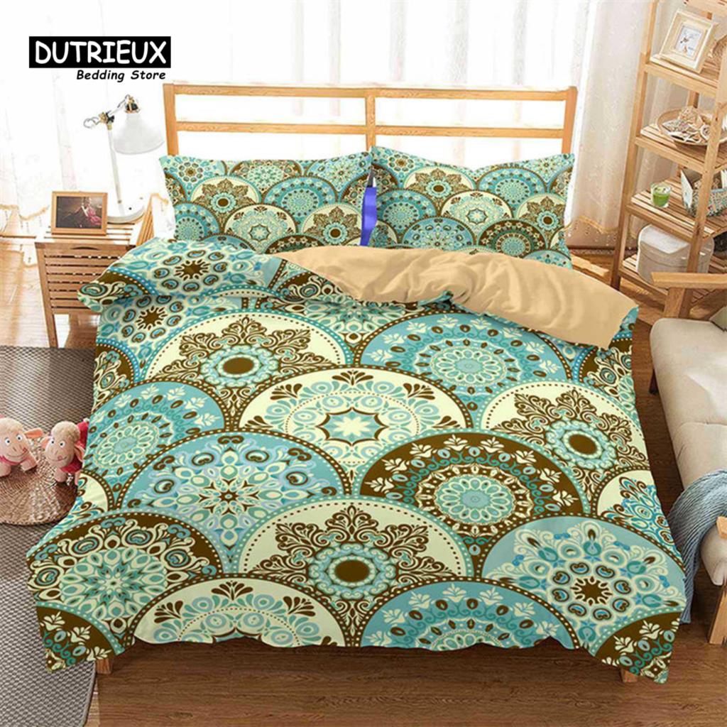 Bohemian Mandala Duvet Cover For Kids Adults Queen Size Floral Geometric Pattern 3D Print Bedding Set Pillowcases Bedroom Decor