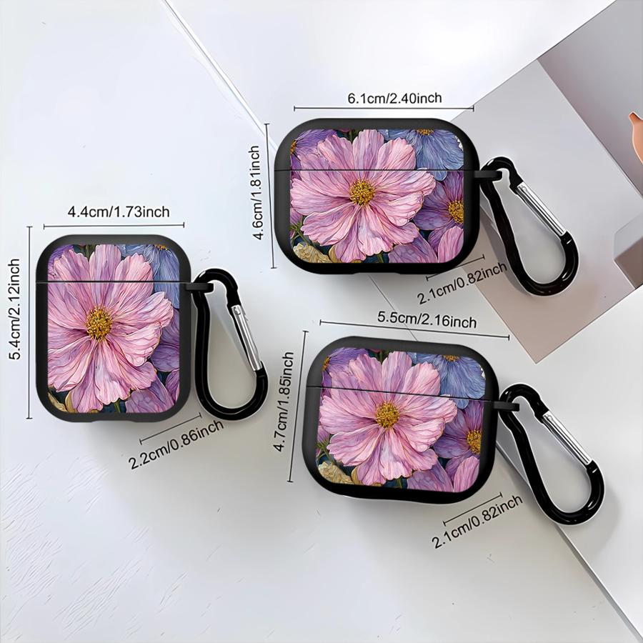 Case For Airpods 4 Pro3 2 3 Pro 1 Pro2 Earphone Cases Cover Richly Colored Peony Flowers