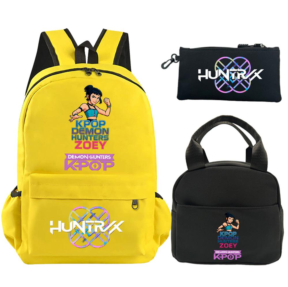 3Pcs/set Anime Demon Hunters Printed Backpack with Shoulder Bag Pencil Case for Student Boy Girl Schoolbag Large Capacity Waterproof Bookbag
