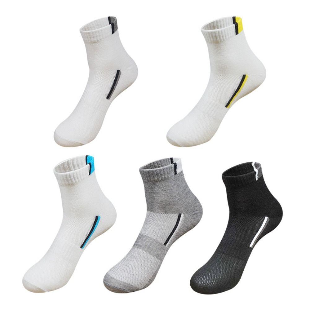 5 Paires Chaussettes Mi-mollet Homme Lettres Antidérapantes Sport Cheville Mode Chaussettes Tube Homme Femme