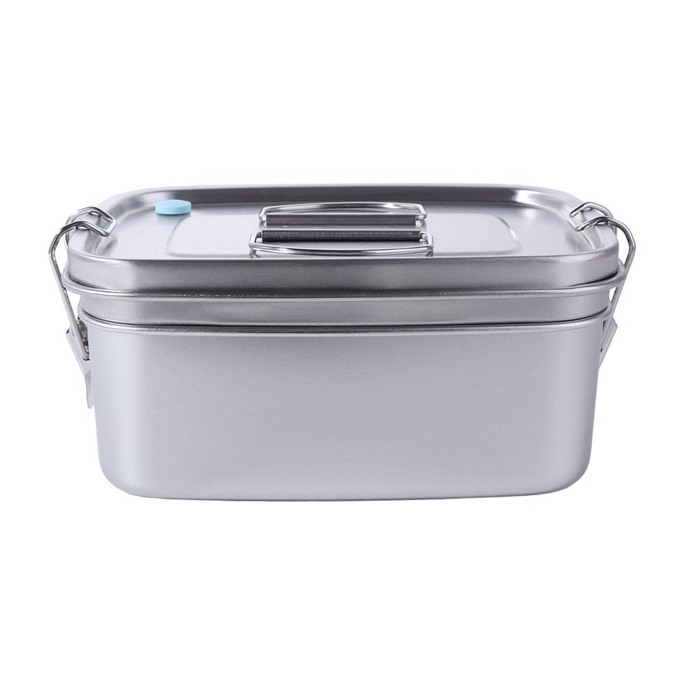 304 Stainless Steel Stainless Steel Lunch Box Leakproof Cover Rectangle Storage Food Container Split Grid Reusable