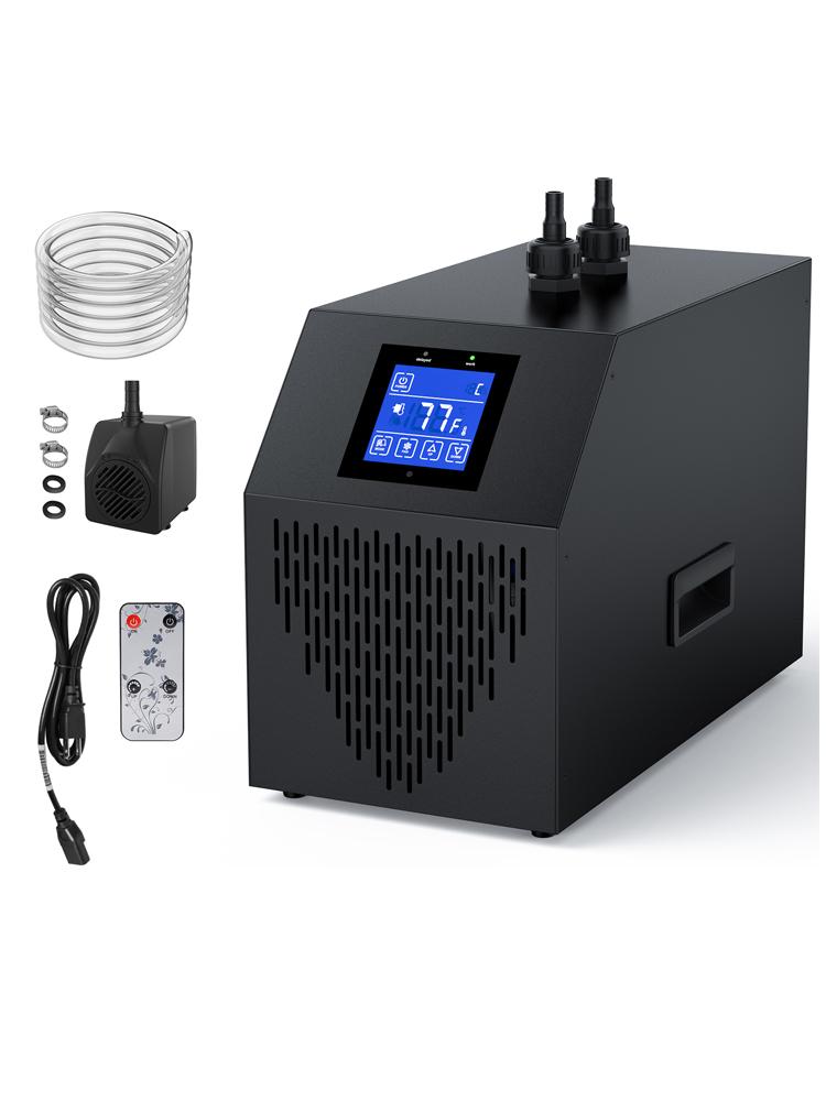 

Аквариумный чиллер 160 л 1/10 л.с. Гидропонный водяной чиллер Охладитель для аквариума Тихий холодильный компрессор для пресной воды Медузы