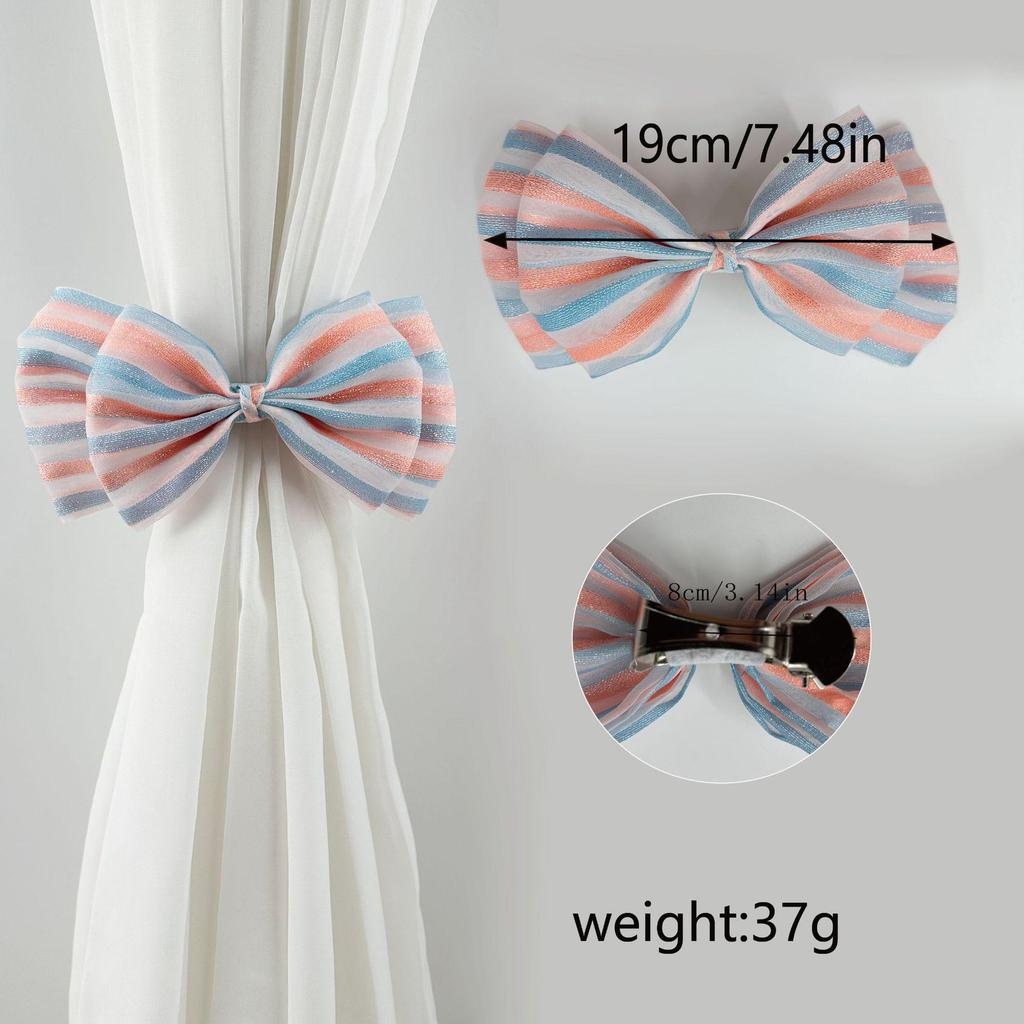 French Pearlescent Gauze Silk Bow Curtain Tieback