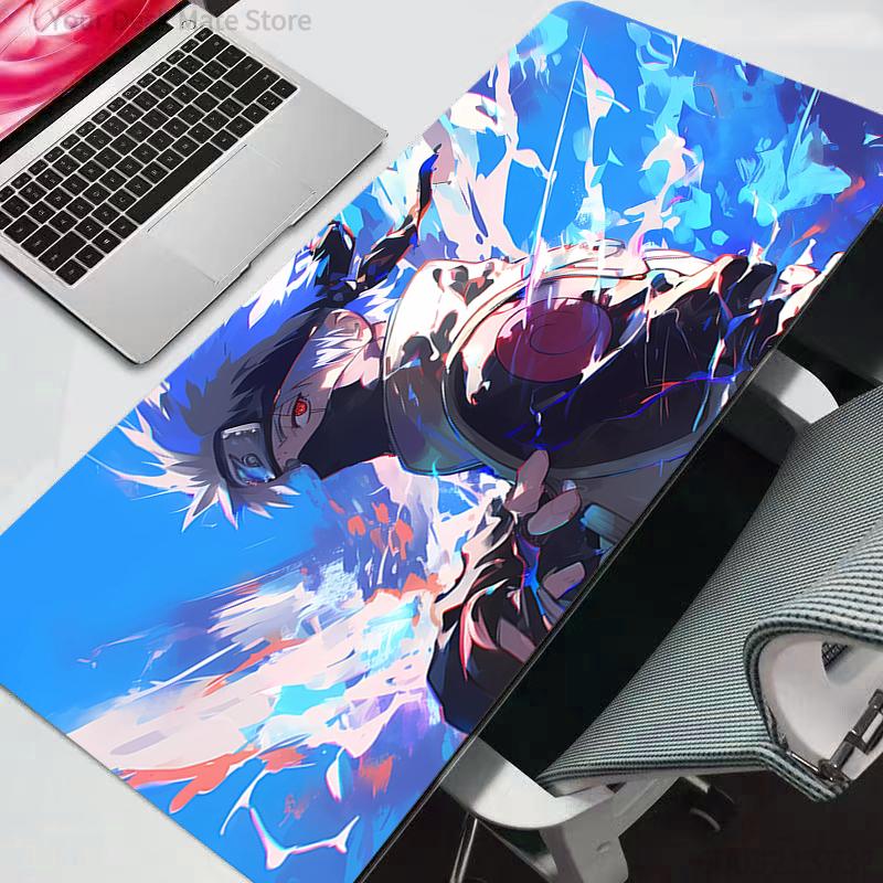 Gaming Mousepad Naruto Big Computer Gamer Mouse Pad Natural Rubber with Locking Edge Gaming Mouse Mat XXL Durable Anime