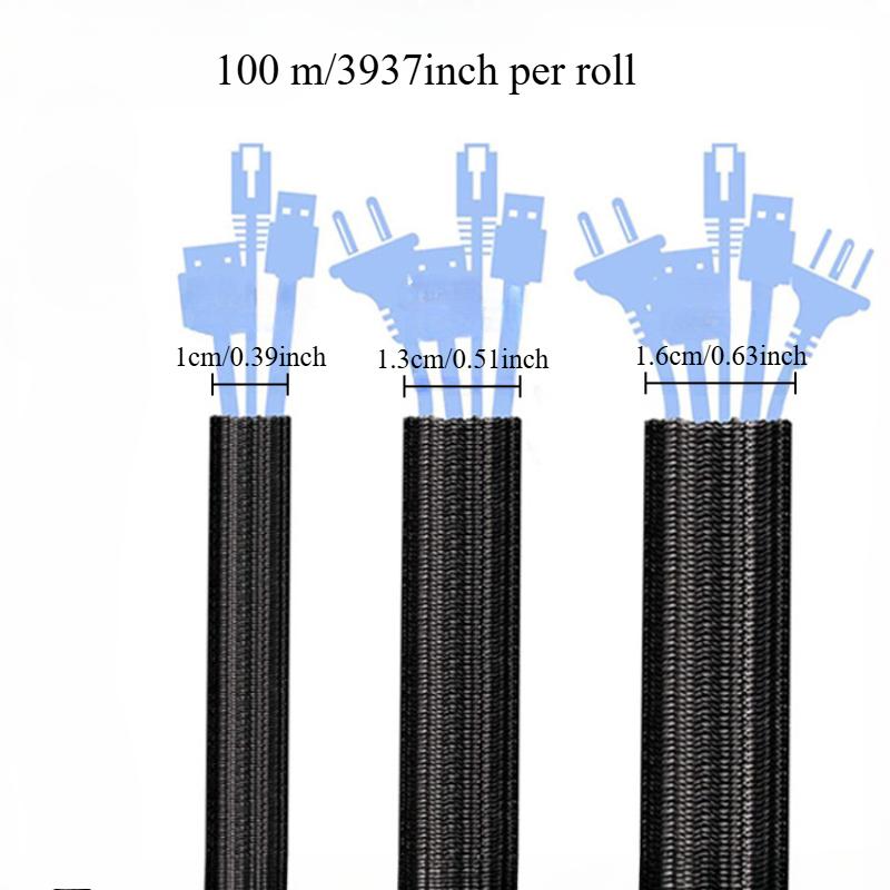 Nylon-Kabelhülle Untertisch-Kabelmanager, Homeoffice-Kabelmanager und -schutz, Haustierbiss-Schutz Computer-Kabelhülle