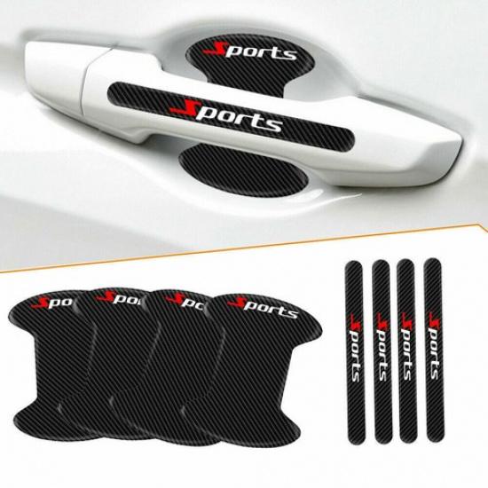 8PCS/Set Car Door Handle Bowl Anti Scratch Sticker Protector Cover Trims Black