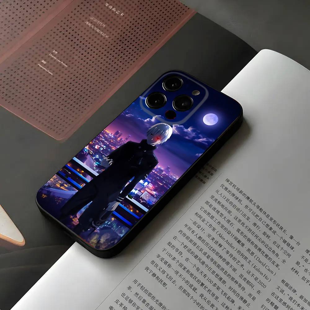 R-Tokyo Ghoul Kaneki Ken Phone Case For Iphone 16 15 11 13 14 Pro Max 7 8 Plus X Xr Xs Max 12mini Black Shell Cover Case