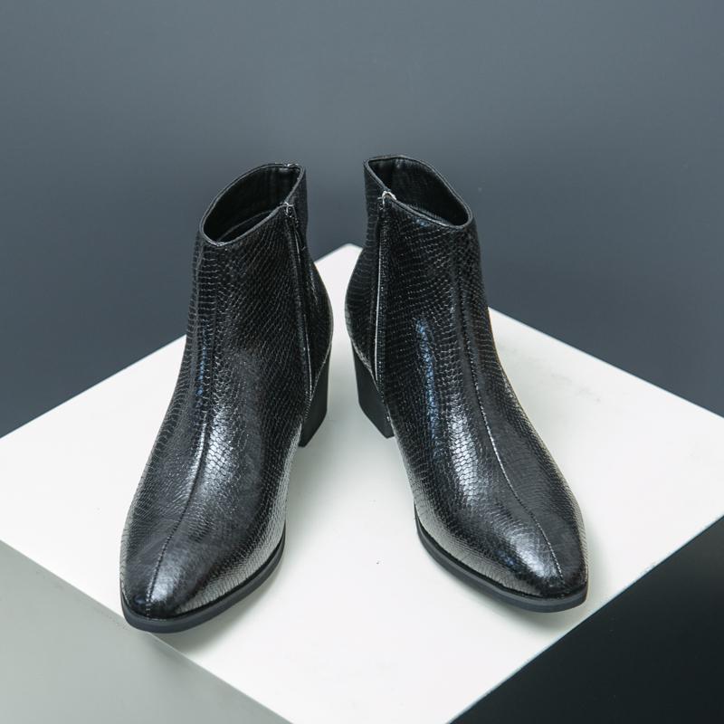 

Fashion Leather Boots For Man Genuine Leather Big Size Boots High Quality Designer Formal Shoes Casual Shoes Fashion Business 46 чёрный