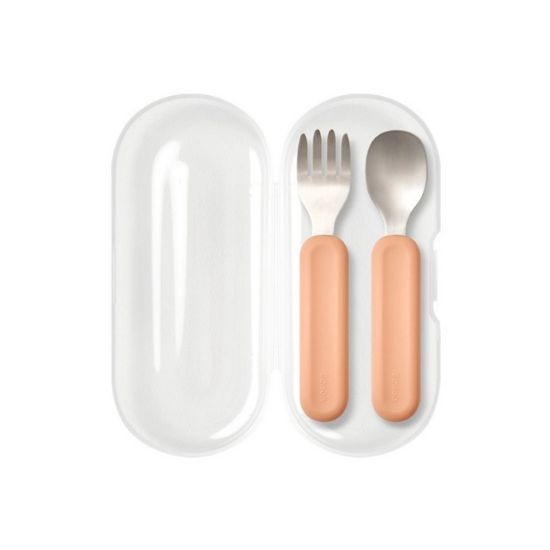 EDISON Easy-Grip Silicone Spoon & Fork Set with Case