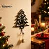 Holiday Wall Decor Ornaments Christmas Tree Hook, Elk Pattern Decorative Key Holder, Vintage Heavy Duty Metal Hooks for Scarf Style Hanger Home Small