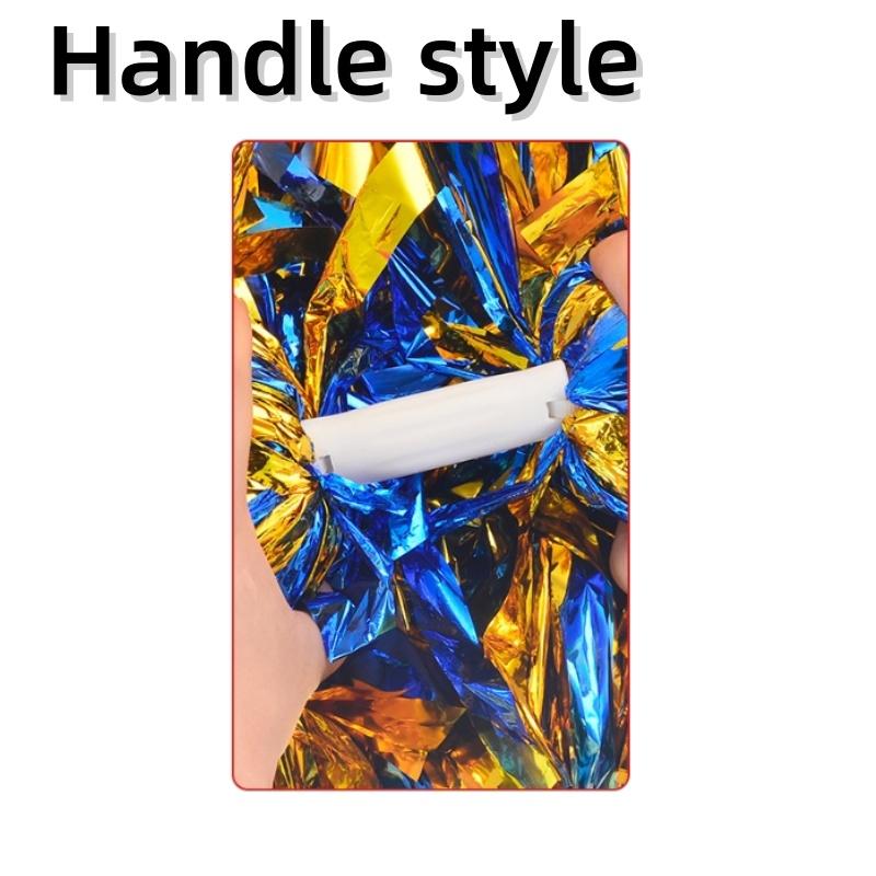 Cheerleading Pom Poms with Handle Cheer Balls Big Gold Silver Red Yellow Blue Hand Dance Pompoms Accessories for Women Girl Kids