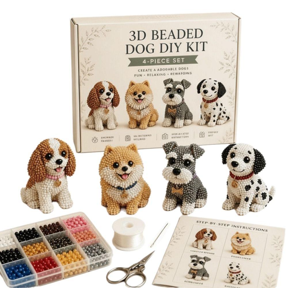 Cuentas Pequeñas Kit de Animales con Cuentas 3D Diseño Lindo Forma de Animal Kit de Tejido con Cuentas Manualidad Creativa Kit de Arte con Cuentas Hecho a Mano Decoración del Hogar