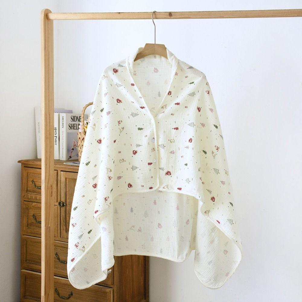 Prodyšná bavlněná mateřská pláštěnka/deka Květinový potisk Venkovní kojicí ručník Klimatizovaná místnost