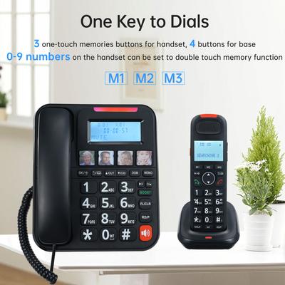 D2015 TAM Expandable Phone System CordedCordless Phone System with Telephone Answering Big Buttons