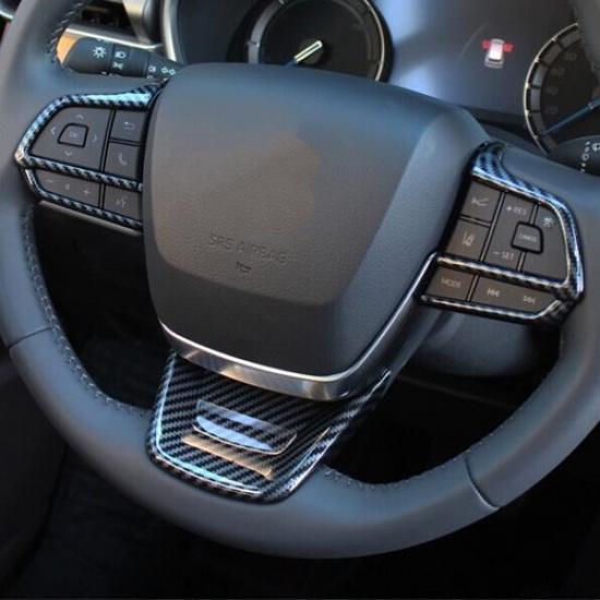 Steering Wheel Trim 3pcs ABS Carbon fiber For Toyota Grand Highlander 2024