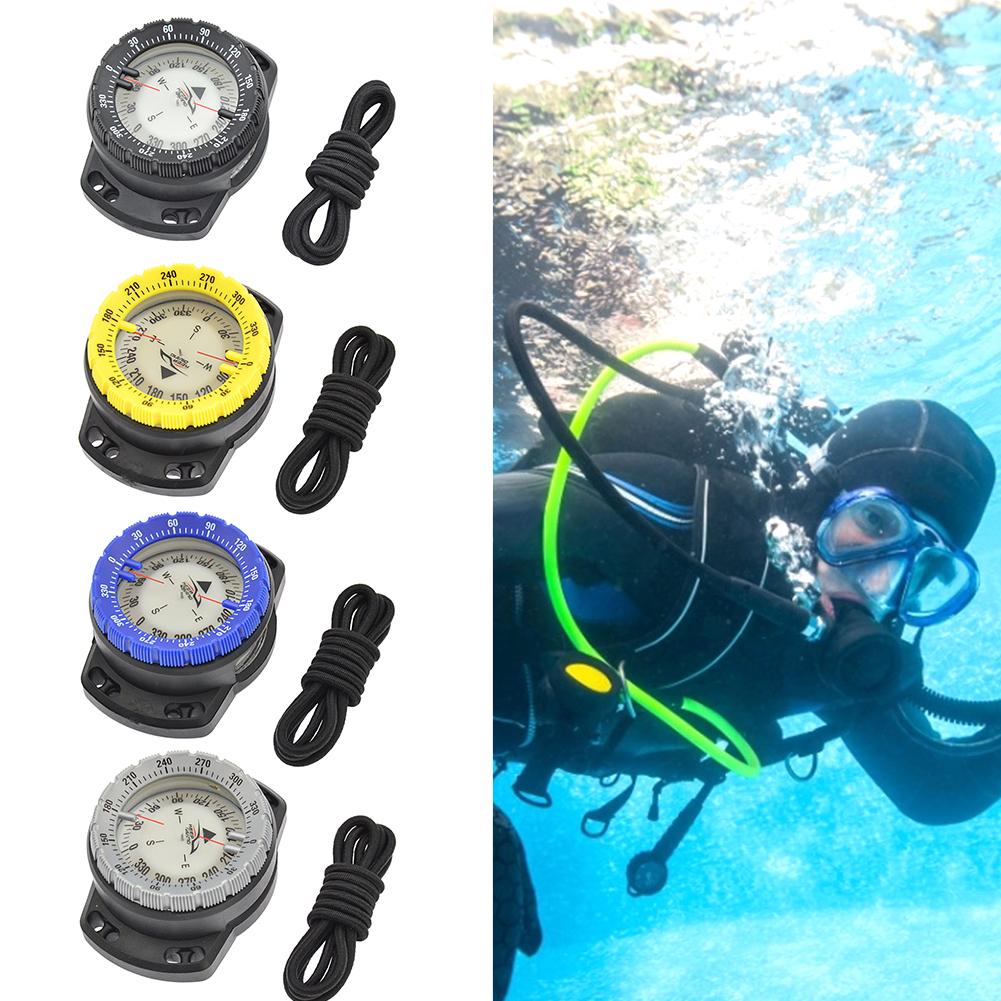 50m Scuba Diving Compass Multi-function Camping Climbing Hiking Luminous Elastic Rope Underwater Waterproof Compass Watch