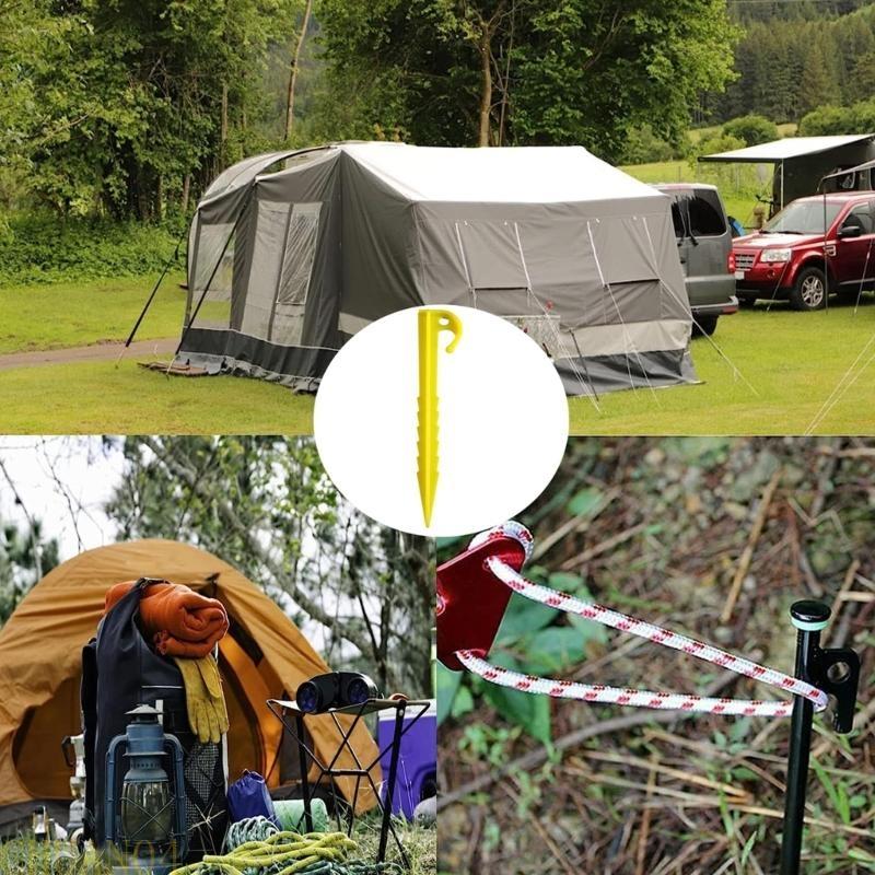 20 Pcs Heavy Duty Plastic Spiral Tent Stakes for Beach Canopy Outdoor Ground Anchors Durable Pegs for Tents And Canopies