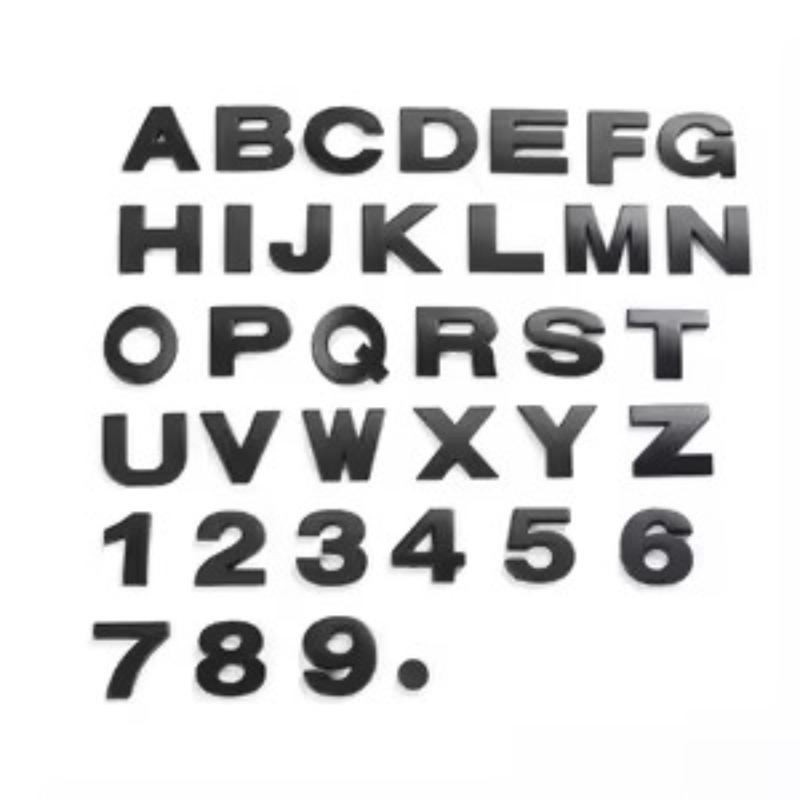 1PC 25mm3D Metal Alphabet Black Badge Letters Numbers Stickers Automobiles Stickers Decoration Car Accessories