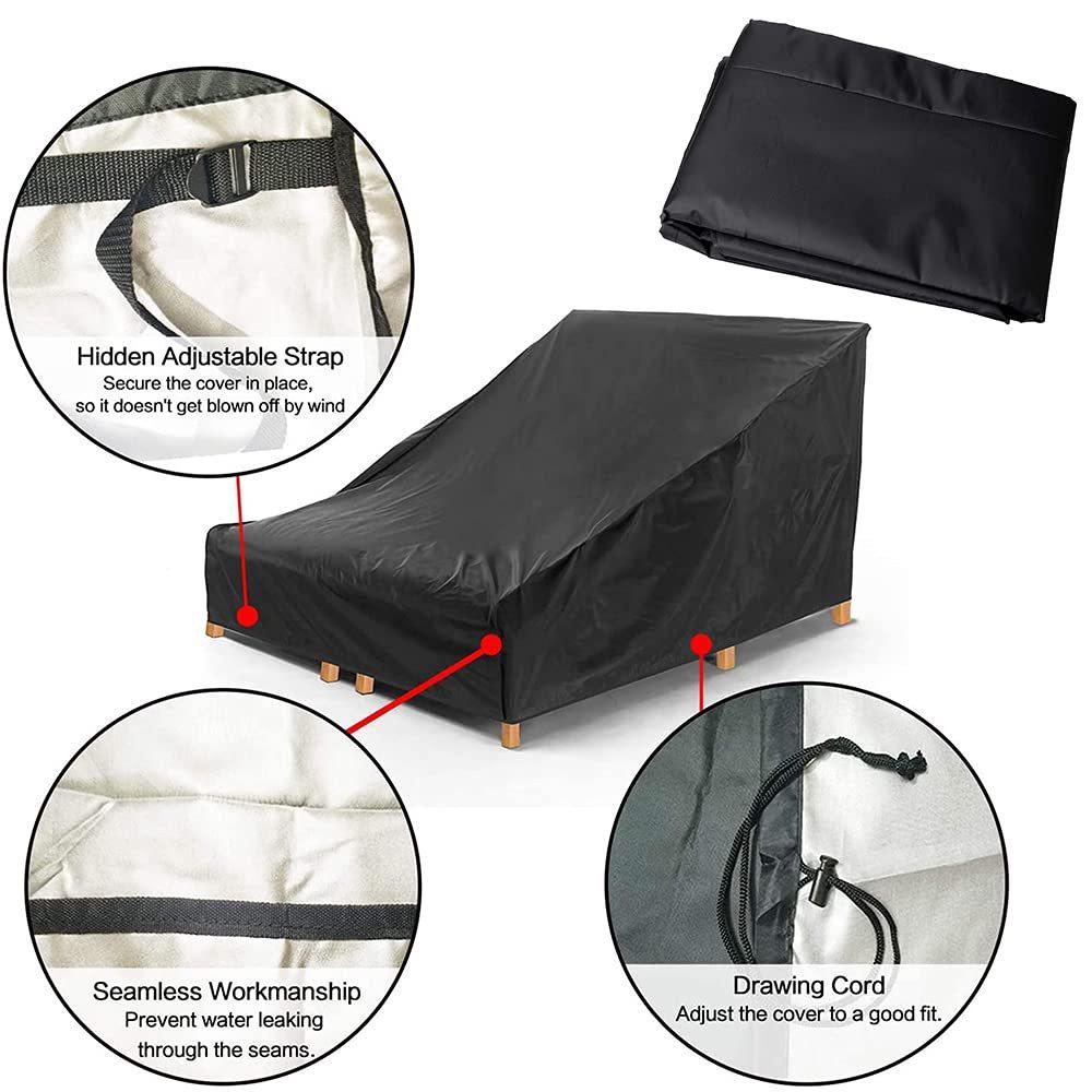 Double Recliner CoverTerrace Recliner Cover, Double Wide Recliner Cover Furniture Cover, Waterproof, Sunproof and Dustproof 210D