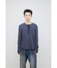 HATCHINGROOM Thermal Henley Tee Blue Charcoal