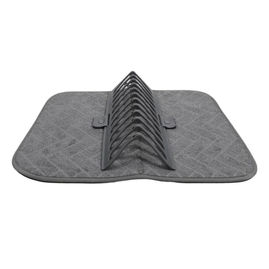 Dish Drying Mat and Rack Super Absorbent Kitchen Draining Pad for Pot Plate Pan Bowl Utensils Cookware Vegetable